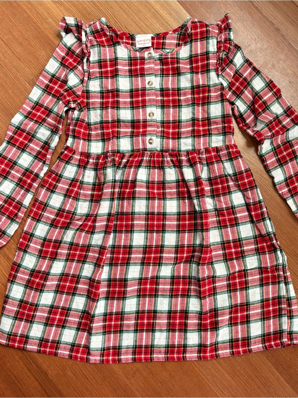Holiday Plaid Button-Front Flannel Dress